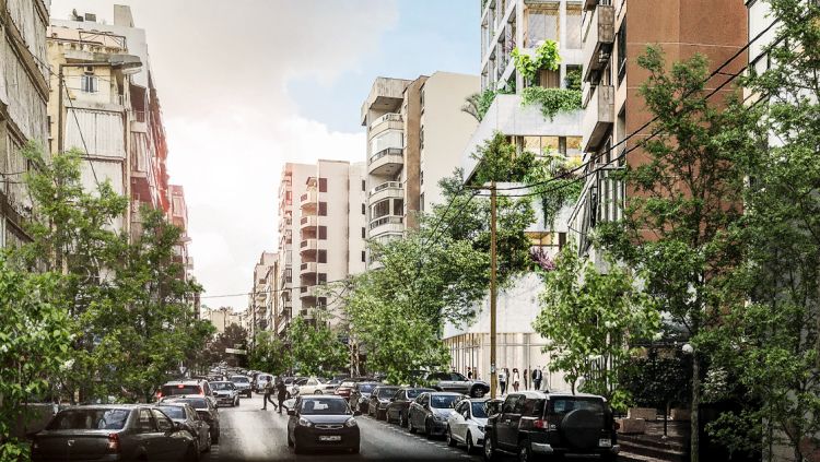 La torre MM Residential Building in una zona periferica di Beirut