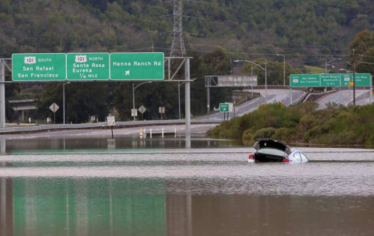 San Francisco: Uno dei frequenti allagamenti di Marin City 