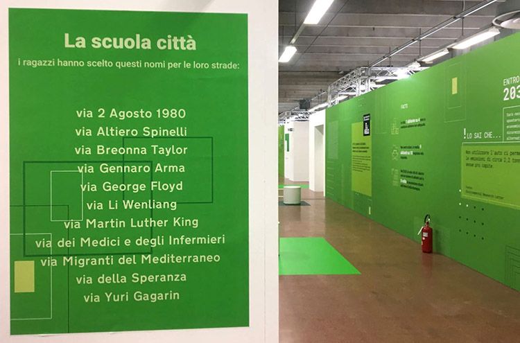 Scuola in fiera a bologna, progetto di Mario Cucinella. I nomi delle vie