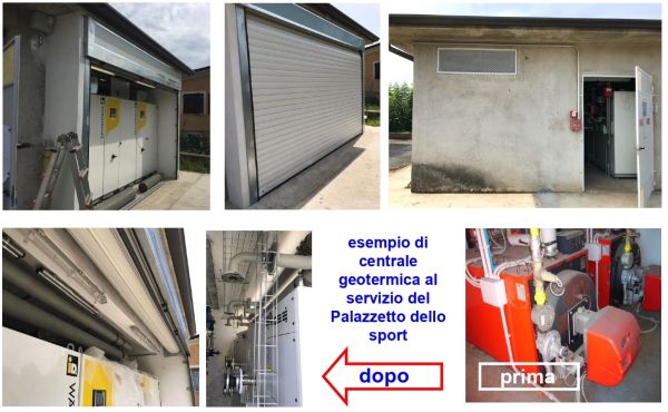 La centrale geotermica del palazzetto dello sport di Ospitaletto prima e dopo l’intervento