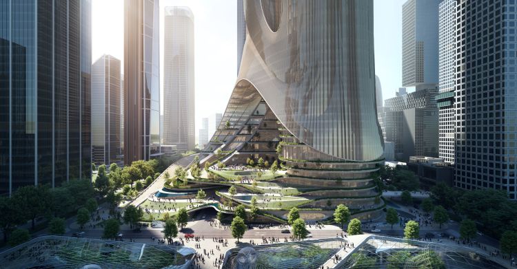 Render della Torre C del Shenzhen Bay Super Headquarters