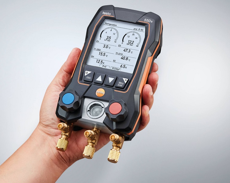 testo 550s: manifold digitale smart con blocco valvole a 2 vie