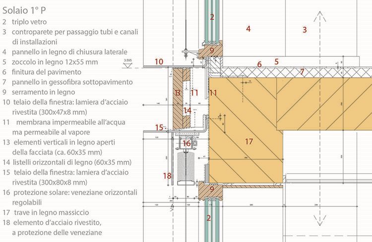 Geelen Counterflow, dettaglio solaio 1° piano