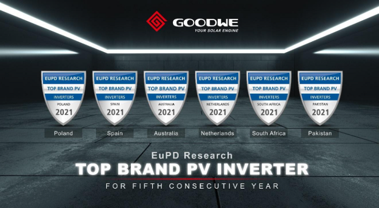 EuPD Top Brand Award in sei paesi per GoodWe