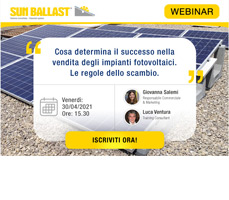 Scopri il segreto nella vendita degli impianti FV con il Webinar Sun Ballast