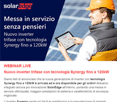 Webinar SolarEdge: La nuova generazione di inverter Synergy è arrivata!