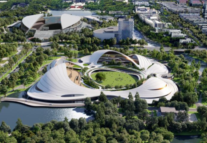 Jiaxing Civic Center: tre strutture sotto un unico tetto