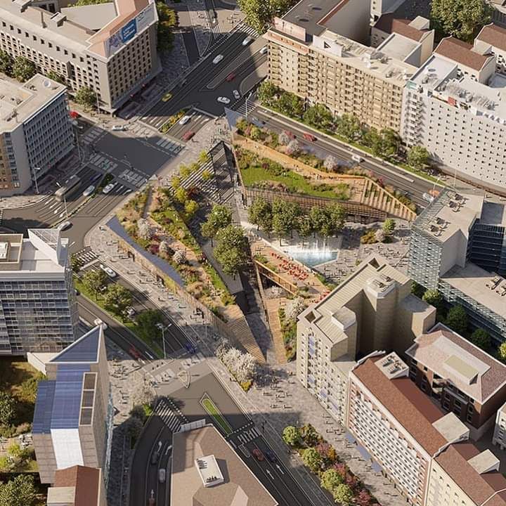 Render progetto di riqualificazione di piazzale Loreto a Milano