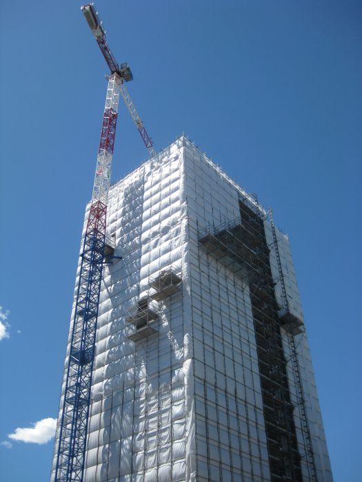 Torre Milano durante i lavori di cantiere