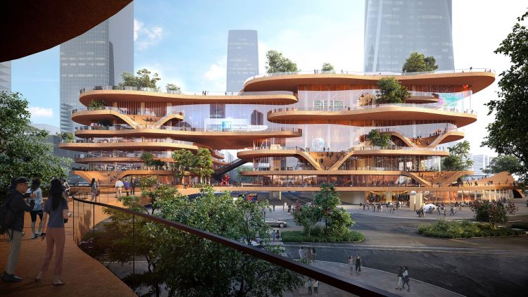 Shenzhen Terraces con le sue terrazze sviluppate in orizzontale