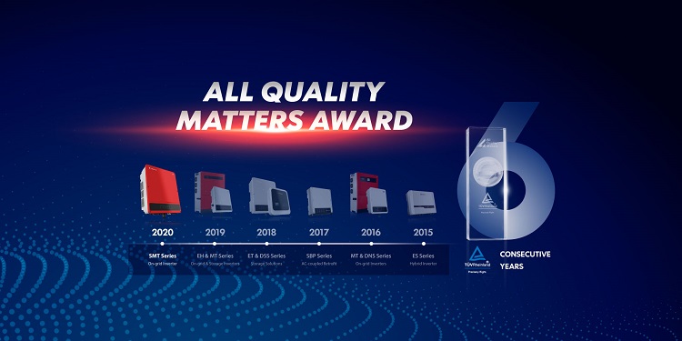 GoodWe vince il premio TÜV Rheinland All Quality con l'inverter SMT