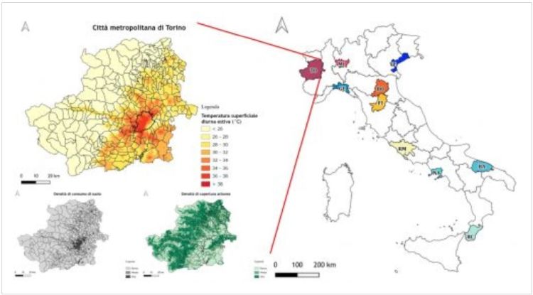 Isola di calore, l'effetto in 10 città metropolitane italiane