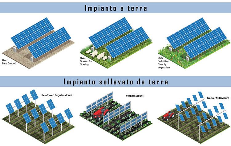 Tipologie di sistemi agrivoltaici: impianto a terra o sollevato