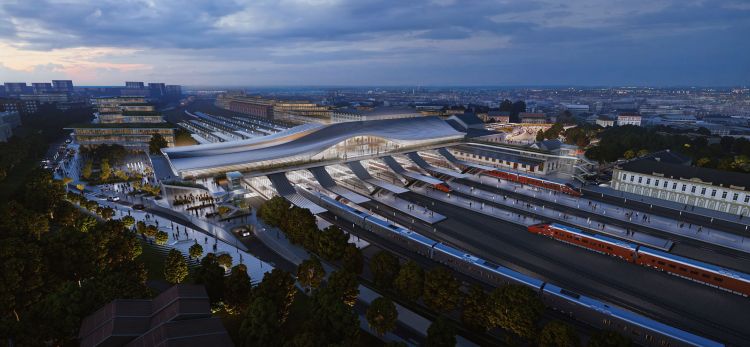La nuova stazione di Vilnius secondo il progetto di Zaha Hadid Architects 