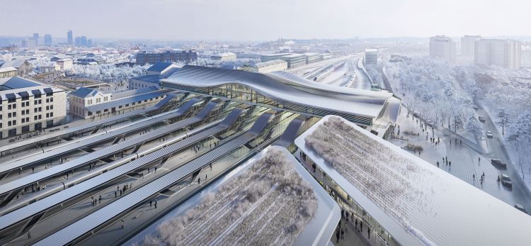 La nuova stazione di Vilnius secondo il progetto di Zaha Hadid Architects 