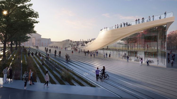 I nuovi spazi della Stoties Square della nuova stazione di Vilnius 