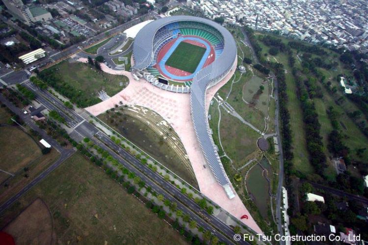 Kaohsiung World Stadium a Taiwan, con tetto fotovoltaico e realizzato con materiali riciclati