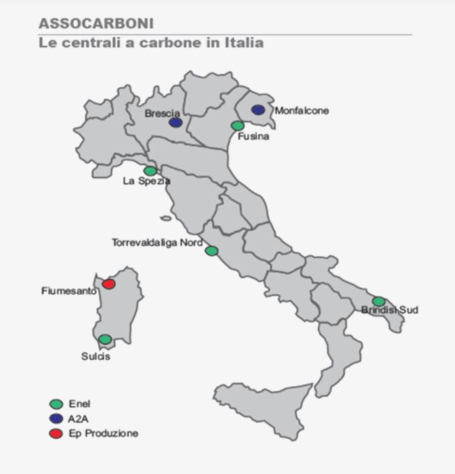 Le centrali a carbone in Italia