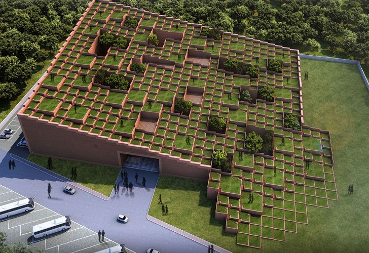 Università di Indore: terrazze verdi sfalsate ed elevata efficienza energetica