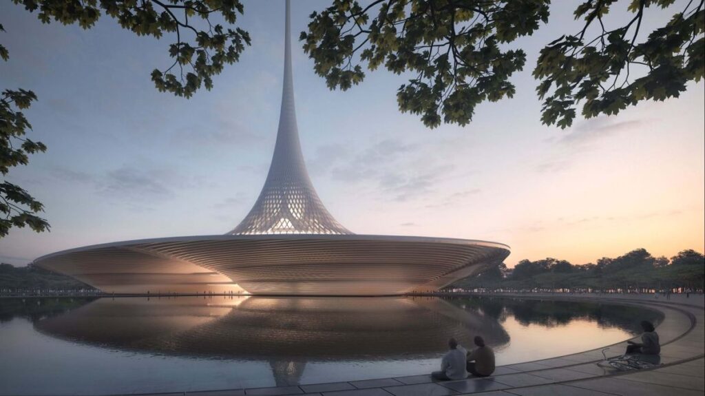 L'edificio dell'assemblea legislativa di Amaravati in India