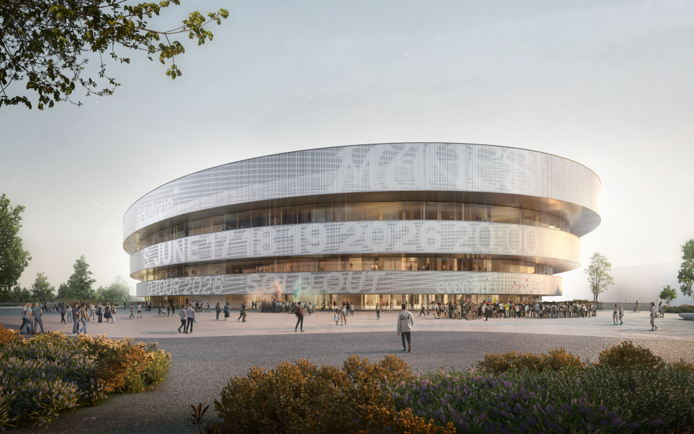 I tre anelli concentrici della nuova Arena olimpica di Milano Santa Giulia