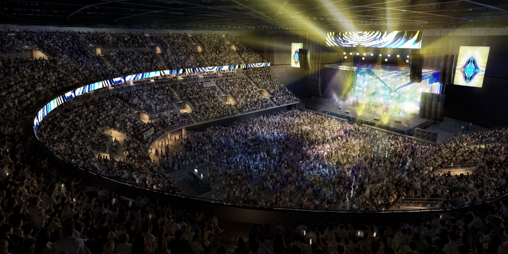 L’interno della nuova arena di Milano che ospiterà eventi e concerti