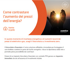 Il fotovoltaico finanziato contro il caro-bollette