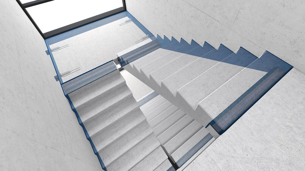 sistema per l’isolamento al rumore da calpestio per le scale monolitiche Schöck Tronsole