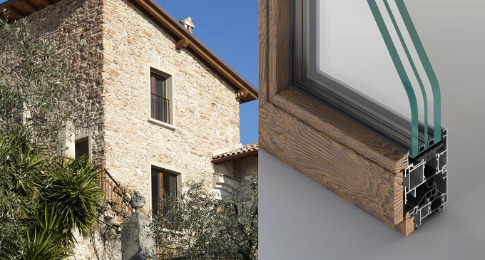 AELLE 100 STH, finestra in legno alluminio di Metra