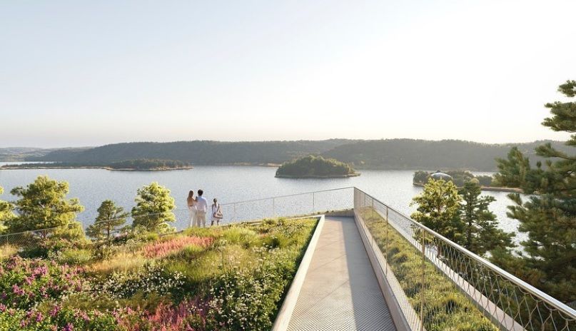 La vista sul lago di Lakehouse in Svezia