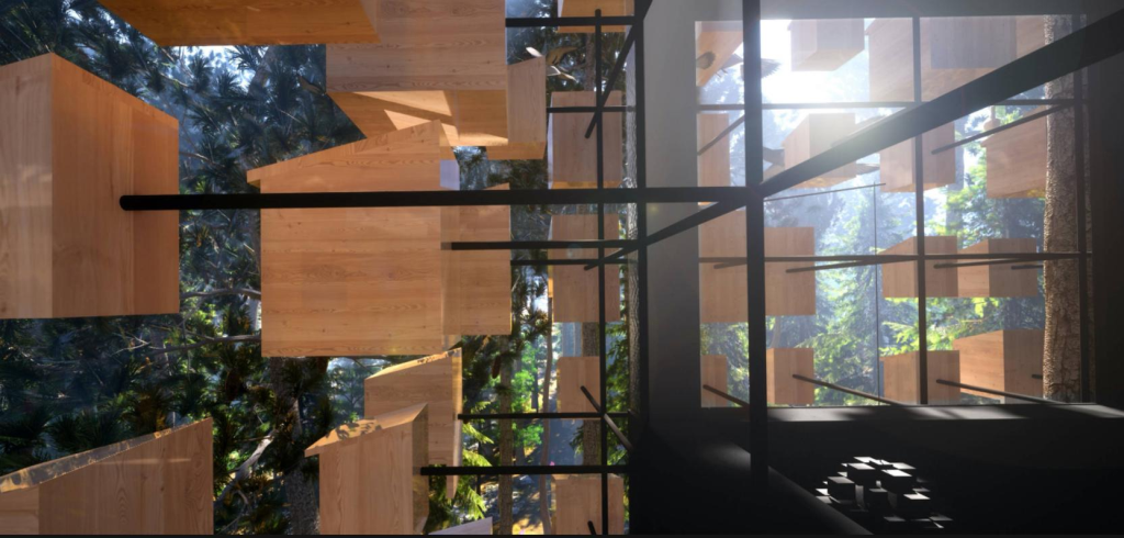 Treehotel, la camera Biosphere circondata da 350 casette per uccelli