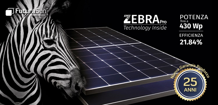 Modulo fotovoltaico con tecnologia N-type IBC ZEBRA Pro