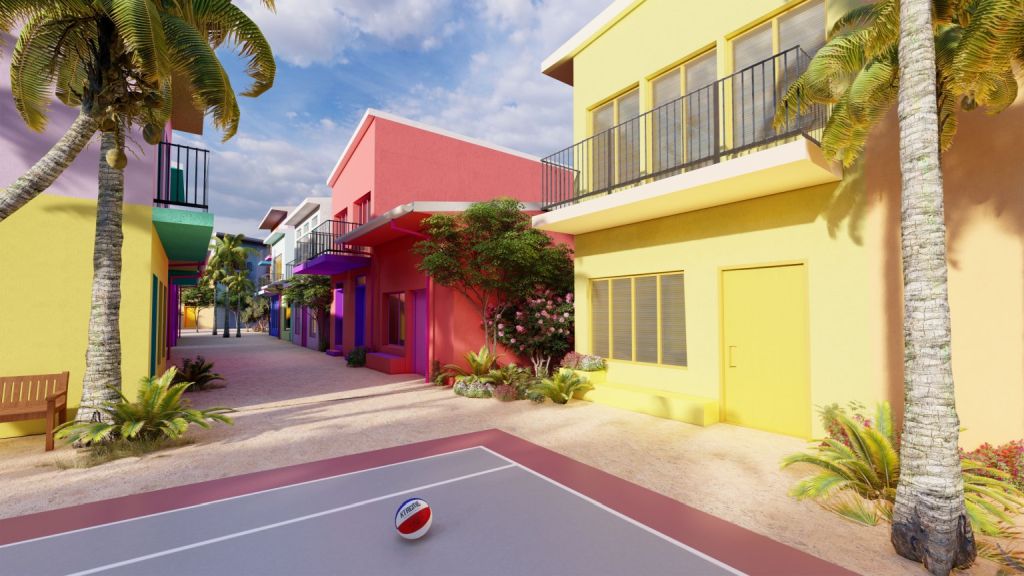 Le case colorate di Maldive floating city