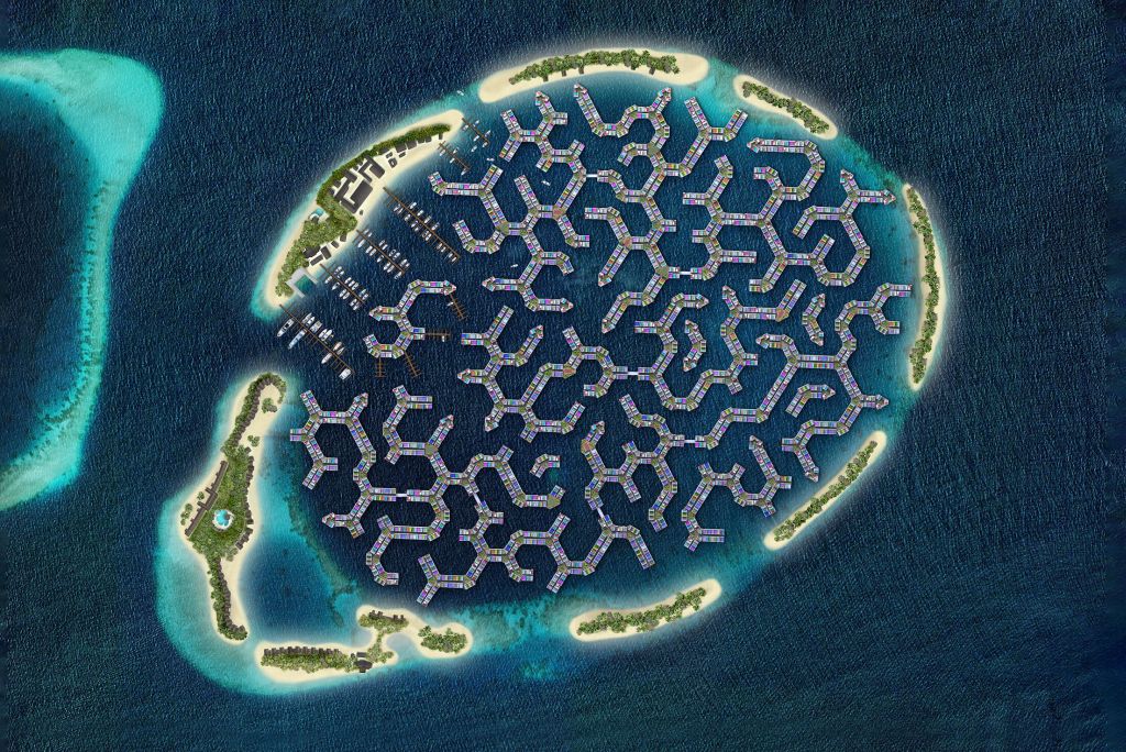 Maldive floating city: la città galleggiante ispirata al corallo cerebrale