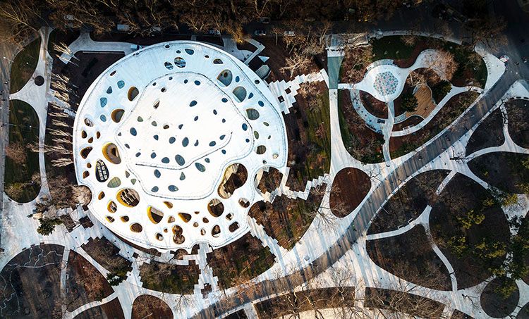 Casa della musica a Budapest, un edificio ispirato alla sinergia tra suono e natura