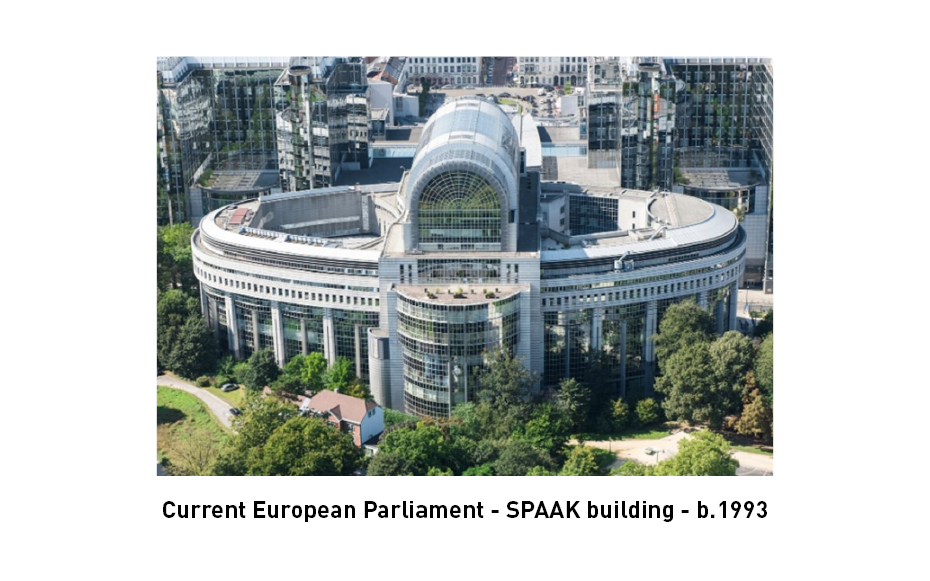 L'attuale edificio che ospita il Parlamento europeo