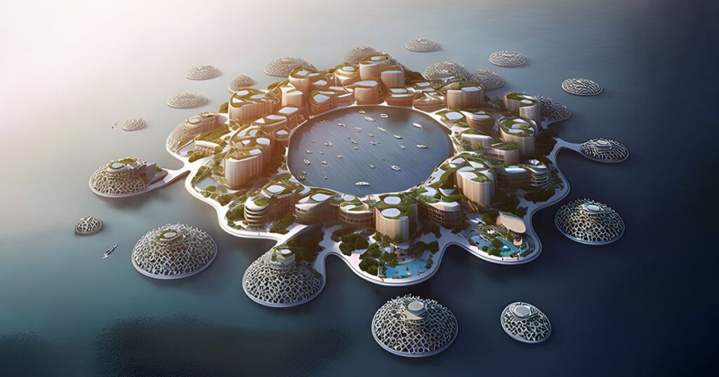 Floating City: la città galleggiante con piattaforme ondulate e interconnesse