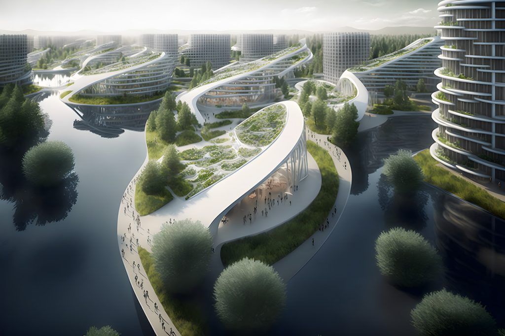 I passaggi pedonali che collegano le strutture della Floating City