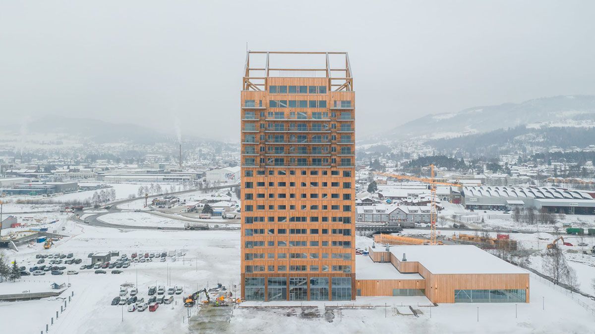 Mjøsa Tower in Norvegia, l'edificio in legno più alto del mondo
