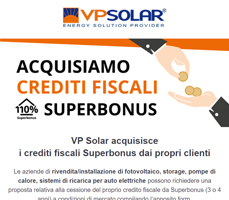 VP Solar acquisisce i crediti fiscali Superbonus 2