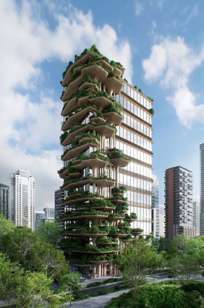 Torre Urupê in Brasile: integrazione delle fioriere ad ogni piano