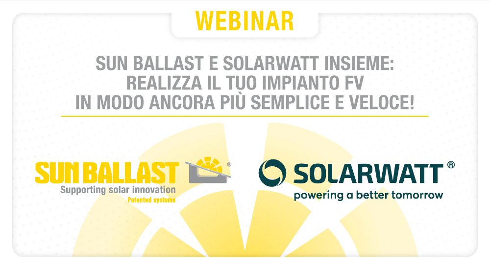 Nuova partnership Sun Ballast e Solarwatt: i vantaggi presentati in un webinar
