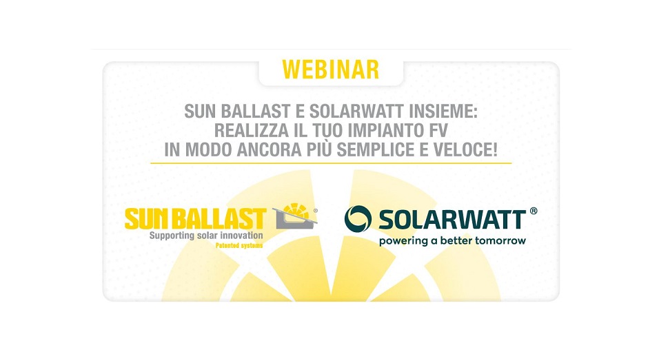 Nuova partnership Sun Ballast e Solarwatt: i vantaggi presentati in un webinar
