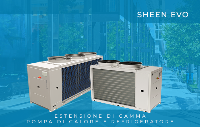 Clivet estende la gamma di pompe di calore e chiller Sheen EVO