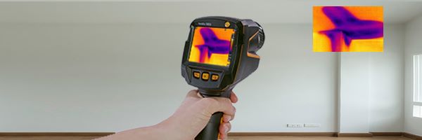 termocamera testo 883 per rilevare l'umidità