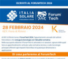 Iscriviti al ForumTech di ITALIA SOLARE | Rimini 28 febbraio