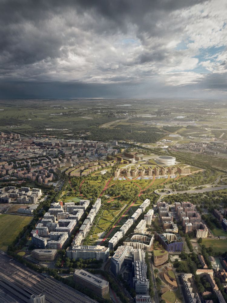 Il complesso di Santa Giulia a Milano visto dall'alto