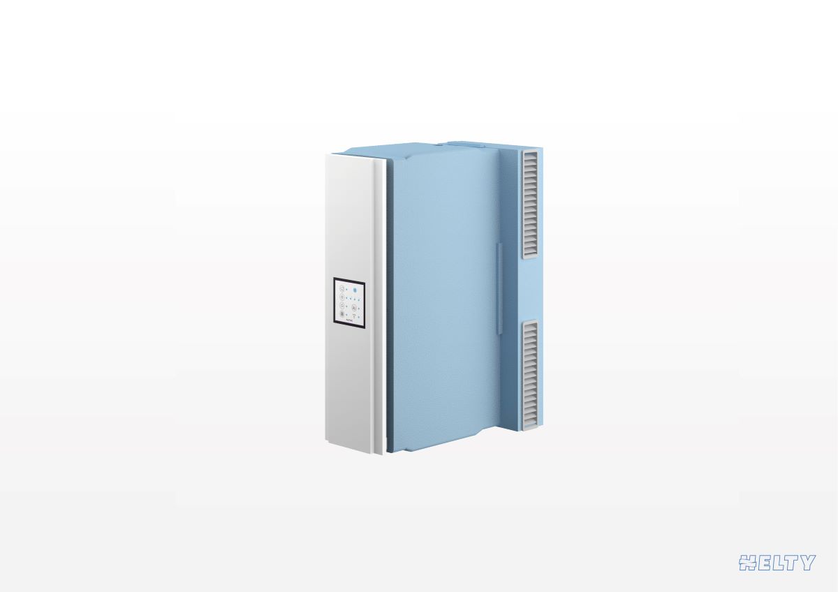 Sistema di ventilazione meccanica controllata Flow 40 con uscita in luce di Helty