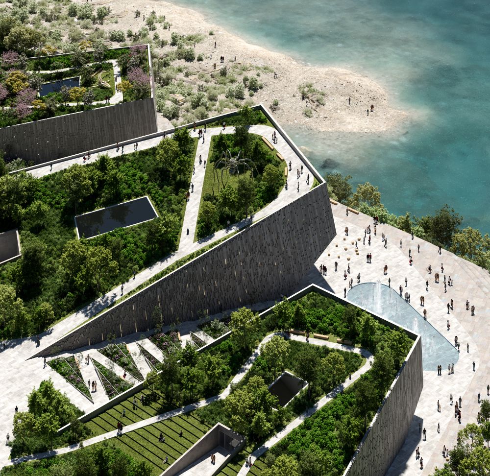 Museo di storia naturale e il Parco delle arti e della cultura di Podgorica, in Montenegro con tetto verde