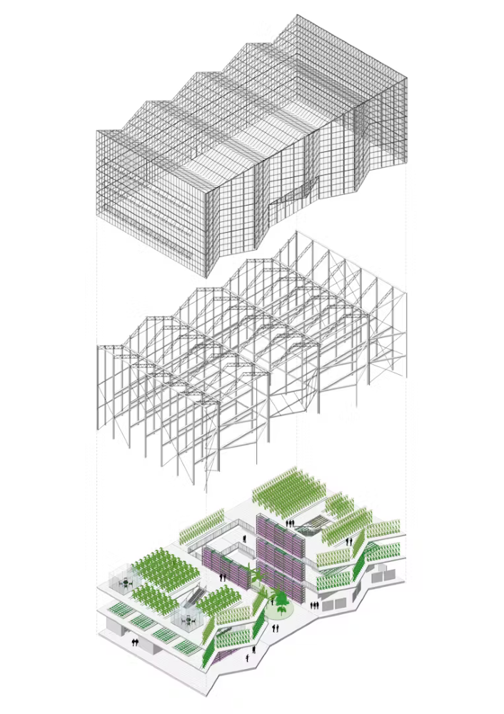 La struttura della Vertical Farm di Pechino